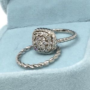 Solid 14K White Gold 1.00CTW NATURAL Diamond Engagement Ring & Wedding Band SET